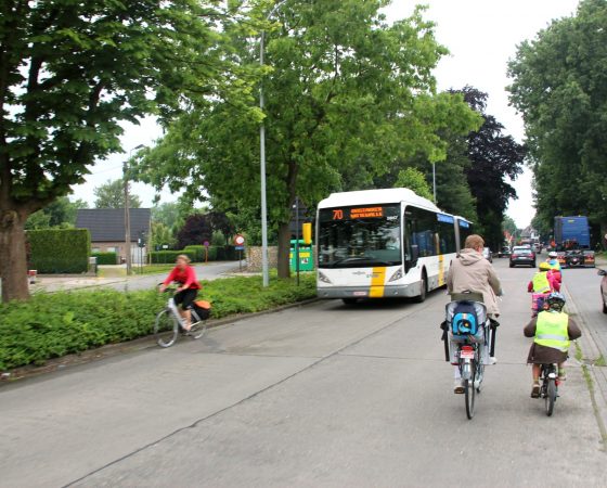 Fietssuggestiestrook Groenstraat Oostakker